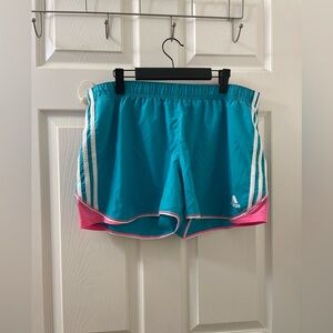 Adidas Blue and Pink Sports Shorts